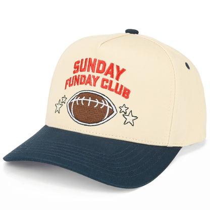 C.C SUNDAY FUNDAY CLUB Letter on Two Tone Trucker Hat