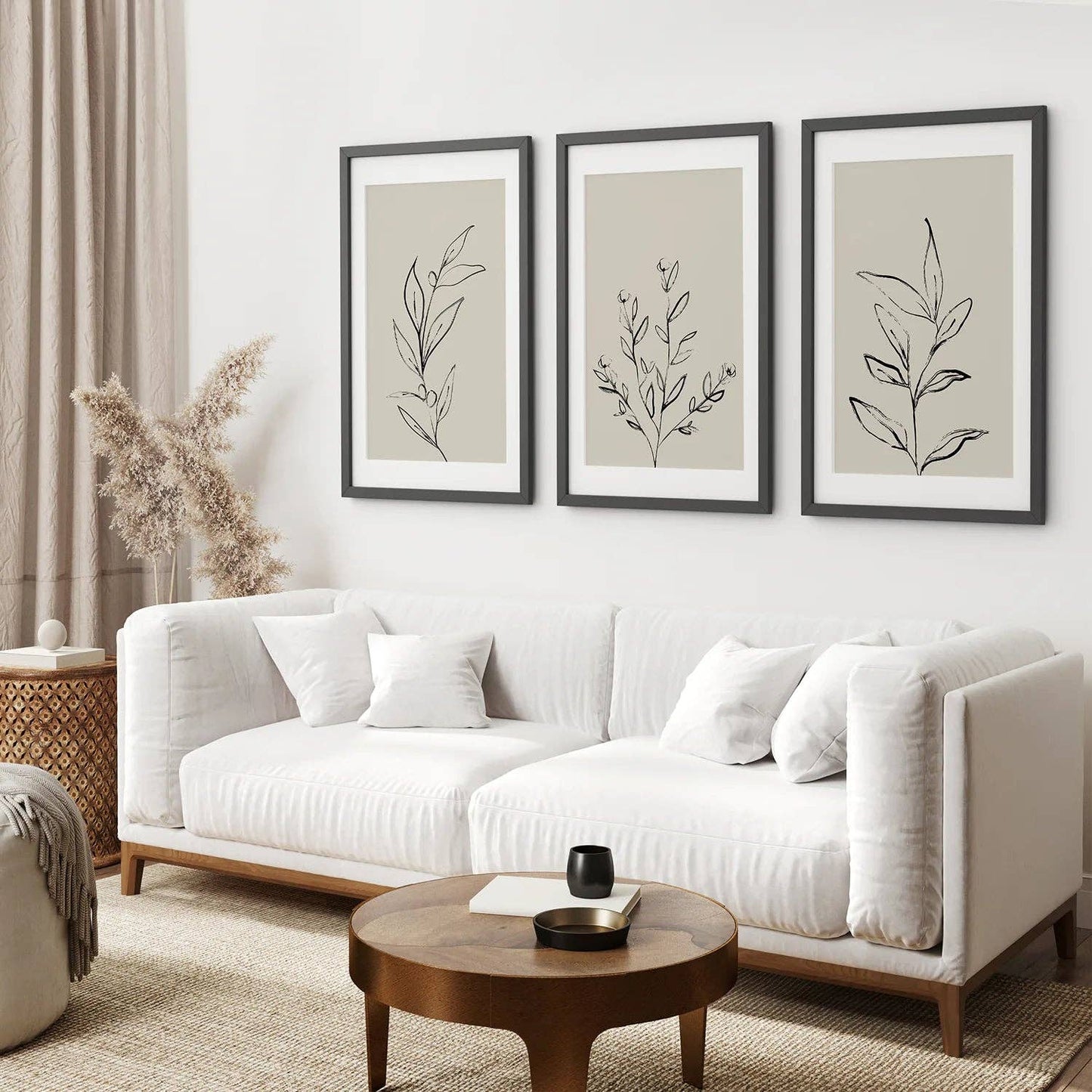 8” x 10” One Line Drawing Print. Contemporary Art Poster-set/3-No frame
