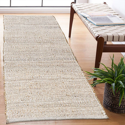 Jute Chindi Runner-Natural Jute-White-2'x5'.