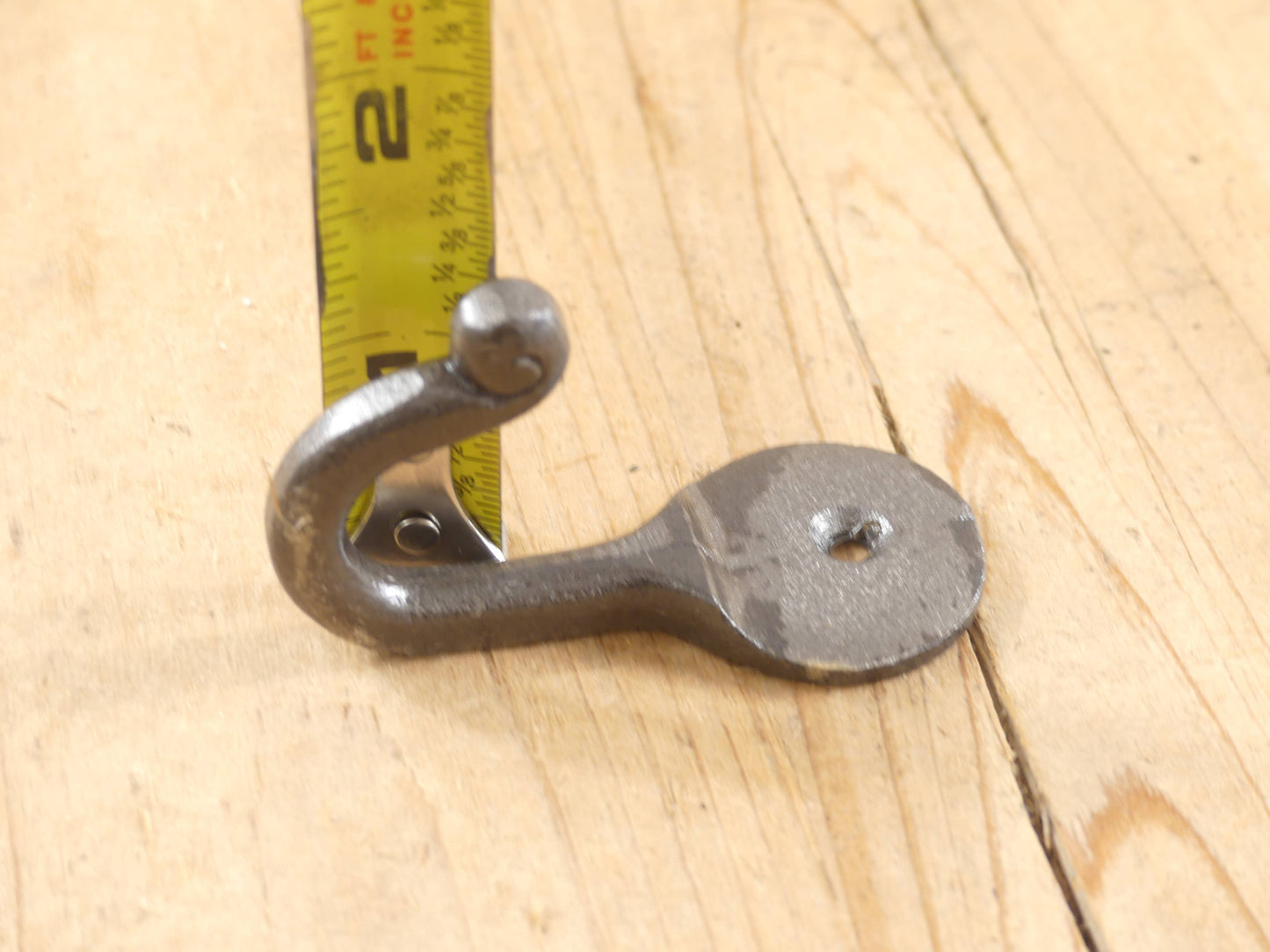 SMALL GLAZED IRON HOOK, 2 1/2" LONG