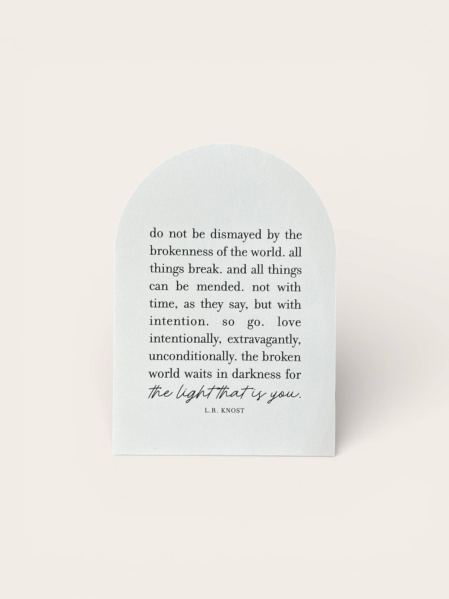 Do Not Be Dismayed, Wood Arch