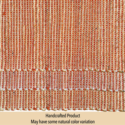 OMBRE TABLE RUNNER, NATURAL JUTE-RUST, 13''x36''.