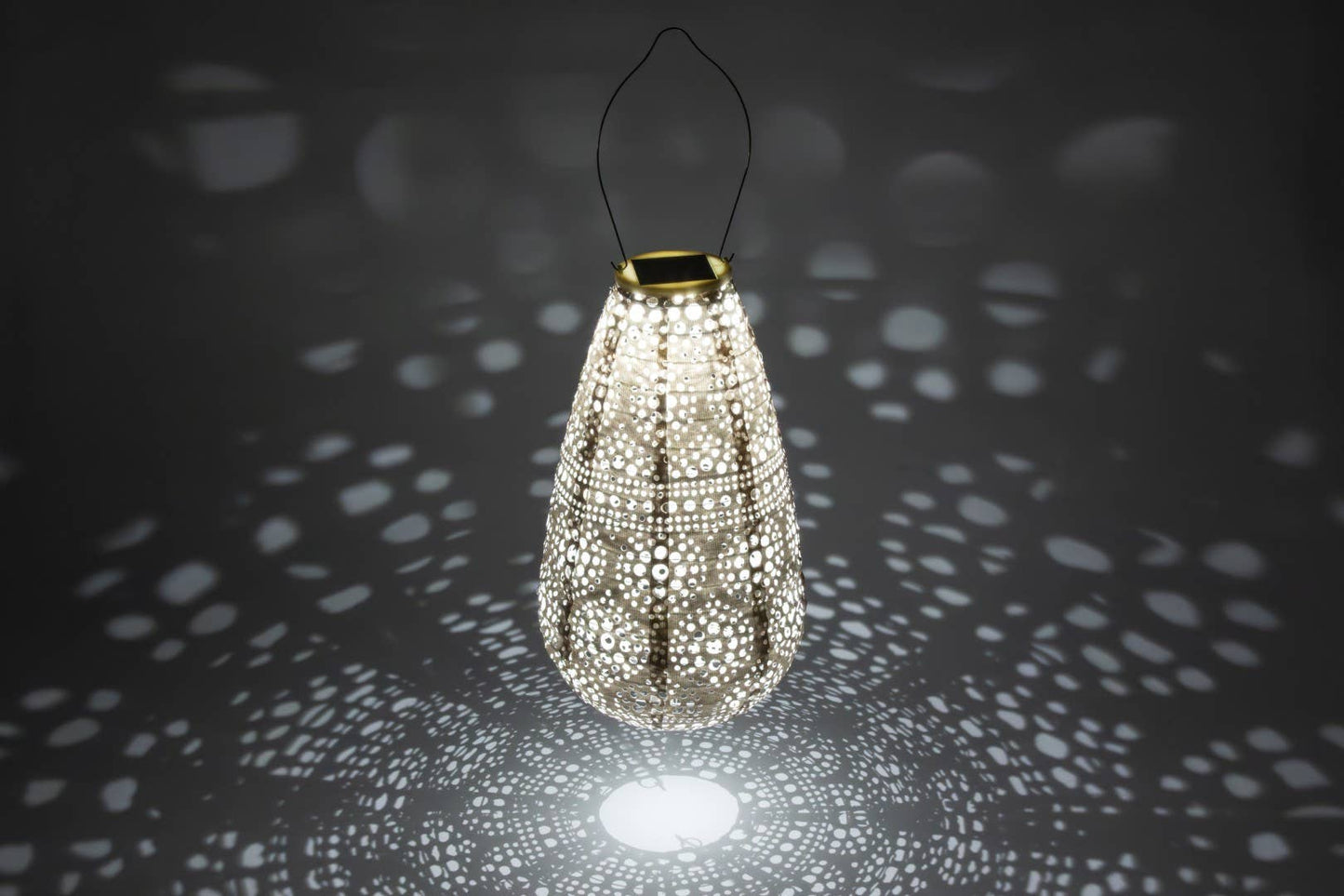 *NEW* Stella Blossom 14" Teardrop Solar Lantern - Pearl