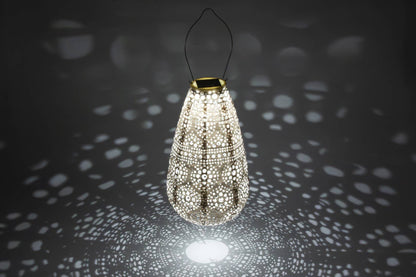 *NEW* Stella Blossom 14" Teardrop Solar Lantern - Pearl