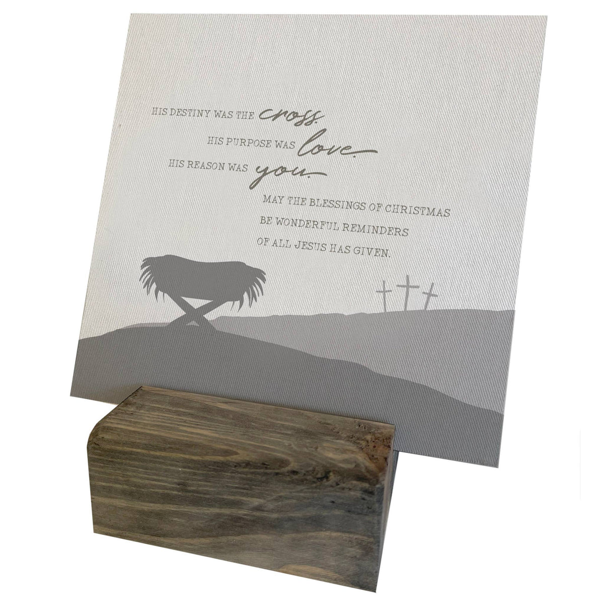 Mini Canvas, Manger, Cross, Christmas Shelf Decor