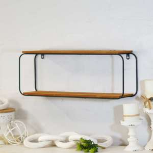 VIP Wood 24 in. Brown 2 Tier Wall Shelf