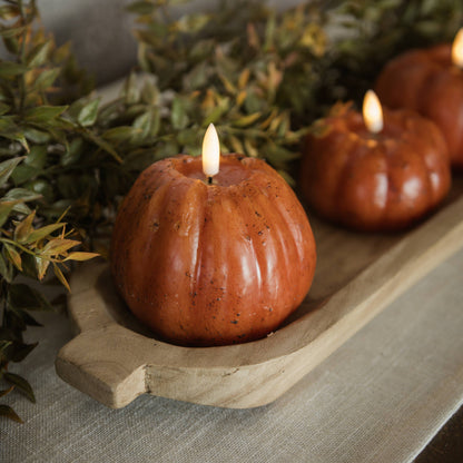 4" ORANGE 3D FLAME TALL PUMPKIN CANDLE