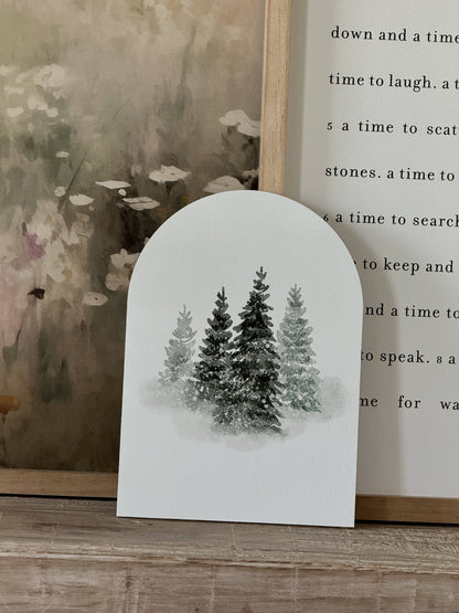 Winter Tree Watercolor, Arch | Christmas 2026