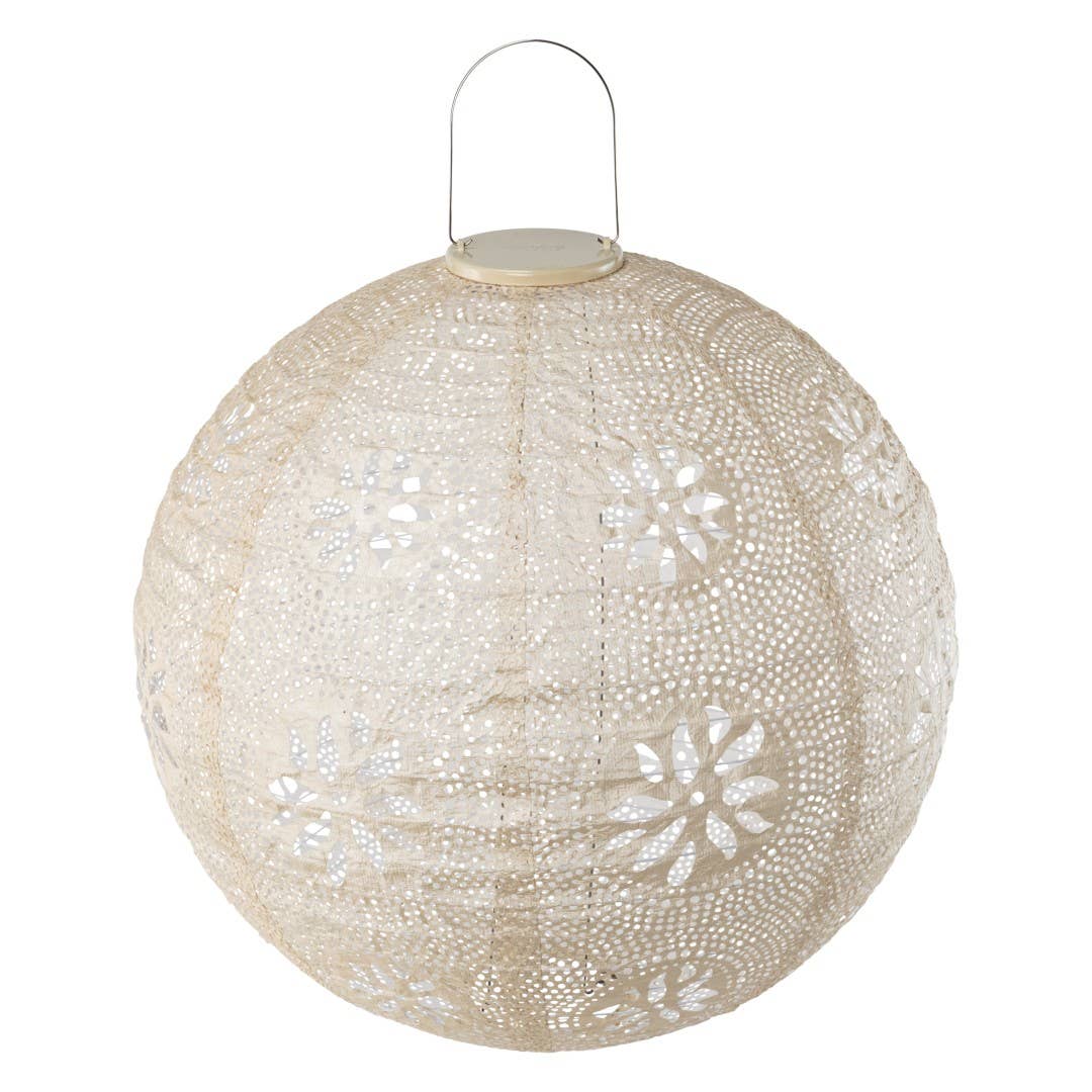 *NEW* Stella Luxe 18" Globe Boho Battery Lantern - Pearl