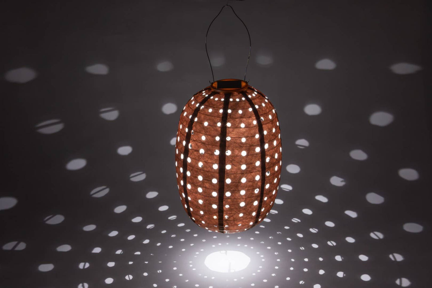 *NEW* Stella Swiss Dot 14" Barrel Solar Lantern -  Copper