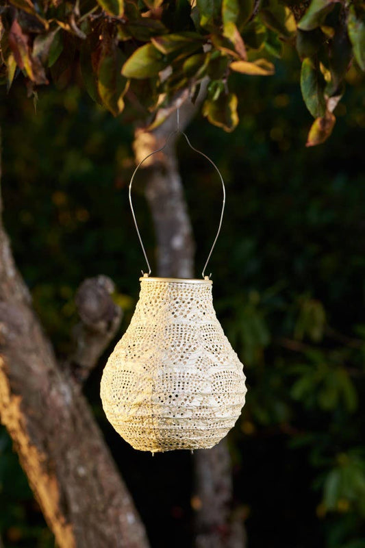 Stella Bulb 8" Solar Lantern - Pearl Wave