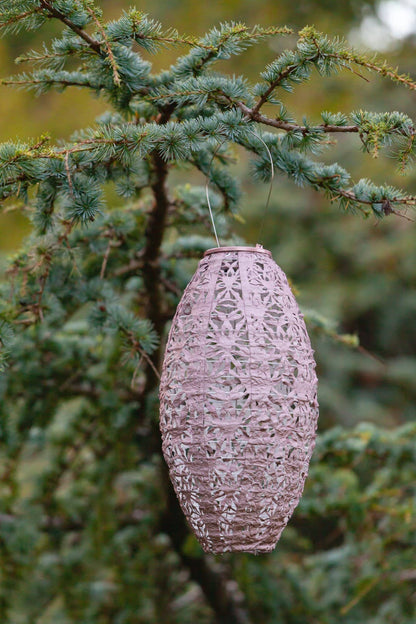 Stella Wildflower Pod 15" Solar Lantern - Blush