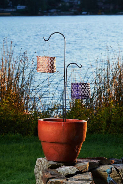 Stella Chevron Drum 7" Solar Lantern - Copper