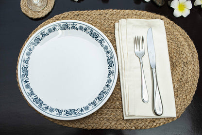 Natural Jute Hand Braided Oval Placemats, Set of 4, 13x19 In
