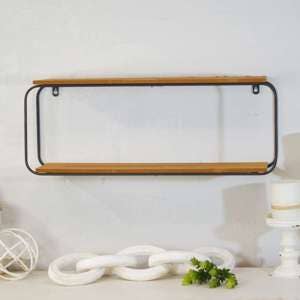 VIP Wood 24 in. Brown 2 Tier Wall Shelf