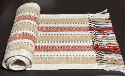 SANTA FE TABLE RUNNER, BEIGE-RUST, 14''x72''