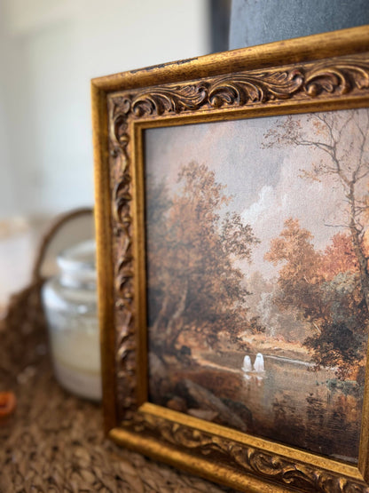 Santa's Journey, Gold Frame | Christmas Wall Art