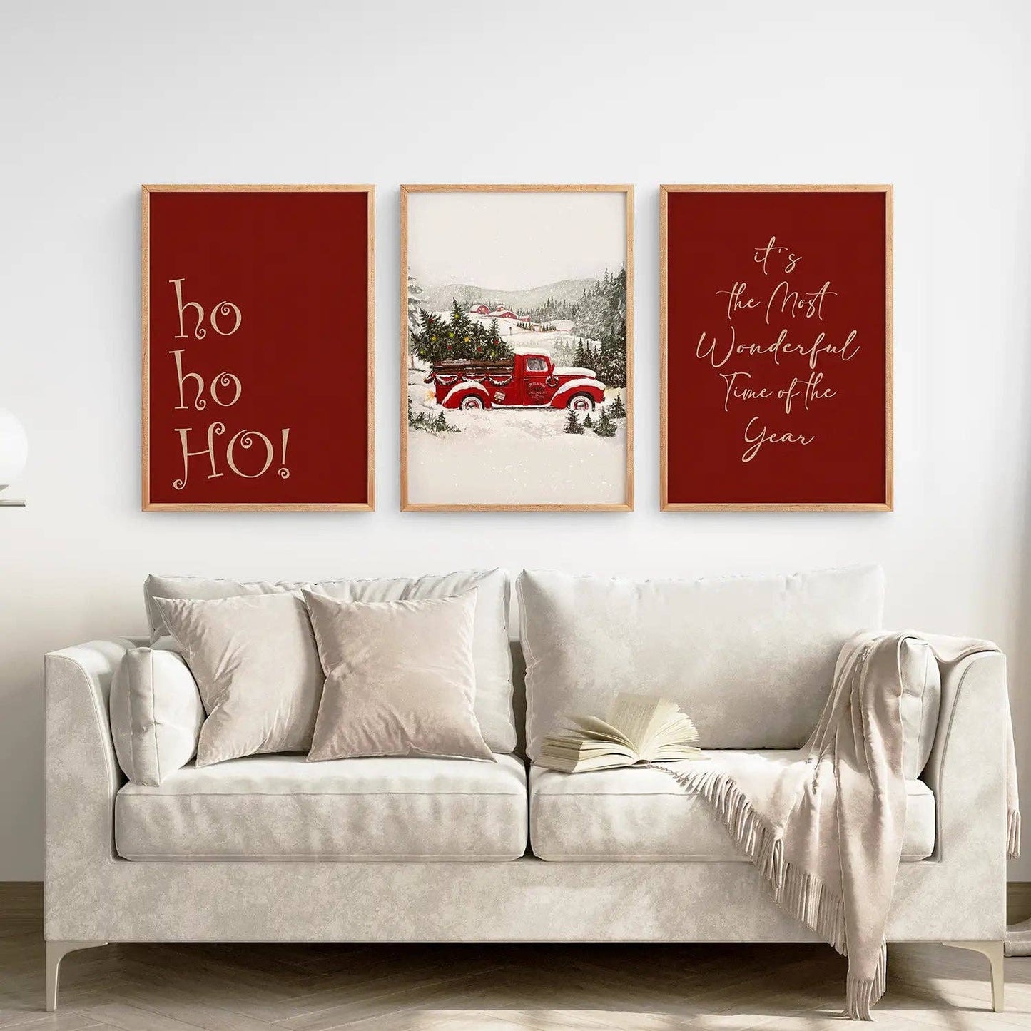8”x10” Winter Holiday Decoration Art- Set/3-No Frame