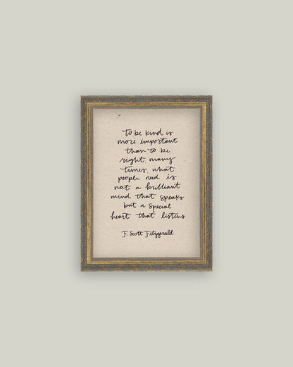 To Be Kind Framed Antique Print