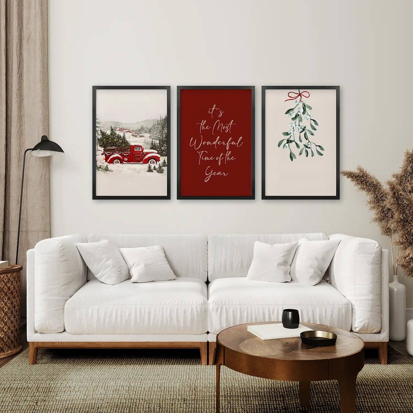 8” x 10” Winter Holiday Landscape Wall Art Print-Set/3-No Frames