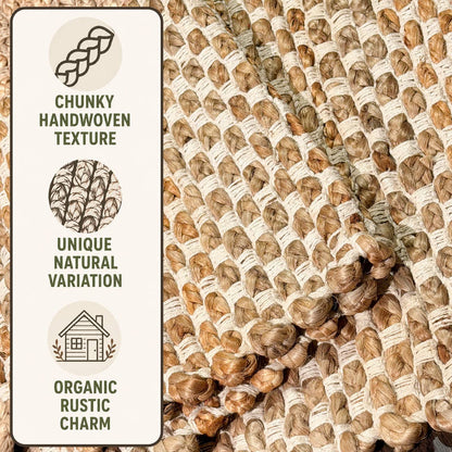 Boucle Jute/Cotton Rug-Natural Jute/Ivory-2'x3'